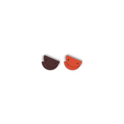 Cuir pour boucles d'oreilles Les Georgettes Prune / Orange Sanguine, 30mm