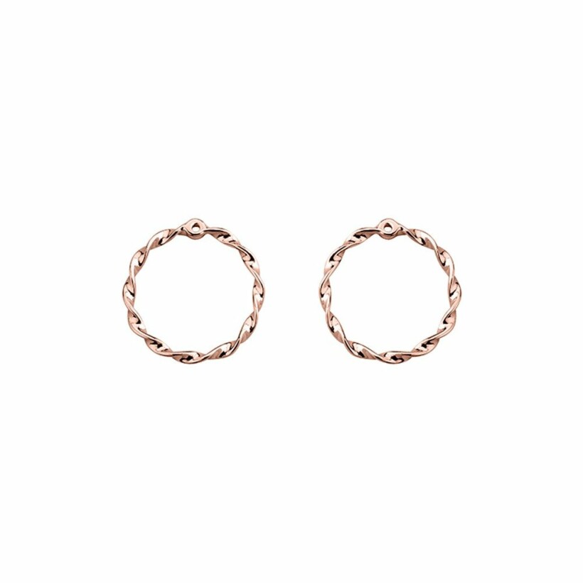 Boucles d'oreilles earjacket Les Georgettes Les Cumulables, finition dorée rose