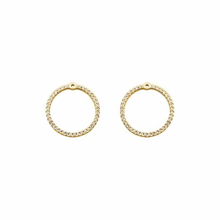 Boucles d'oreilles earjacket Les Georgettes Les Cumulables, finition dorée, oxydes de zirconium