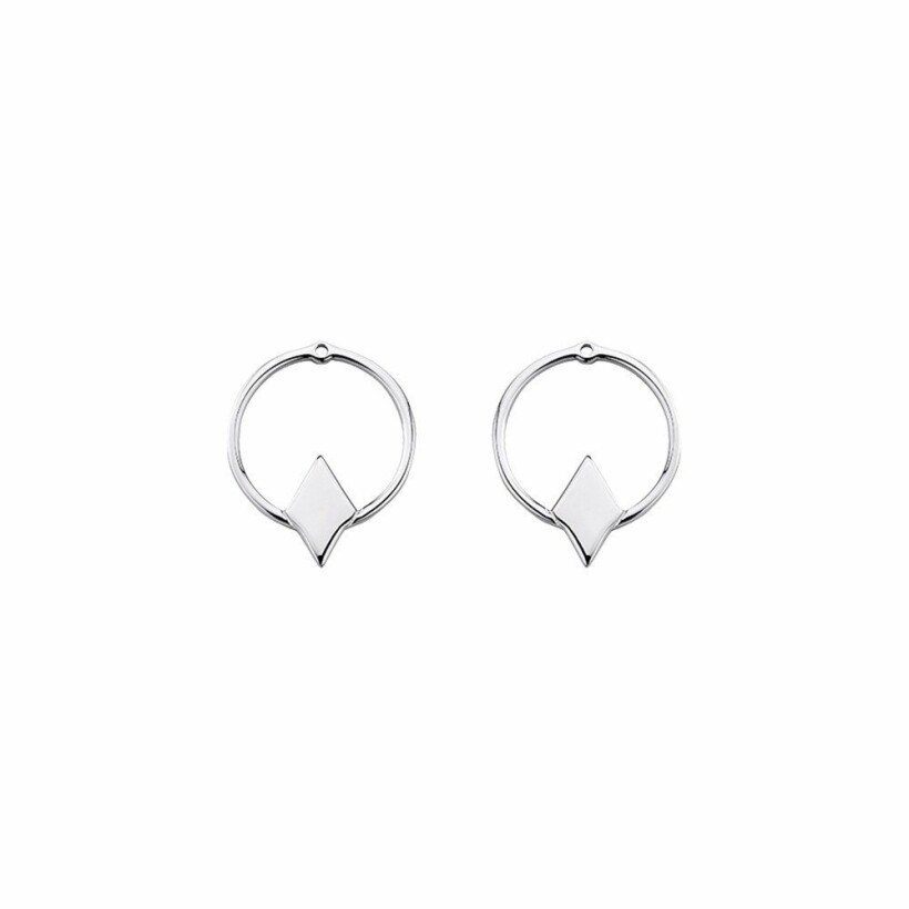 Boucles d'oreilles earjacket Les Georgettes Les Cumulables, finition argentée