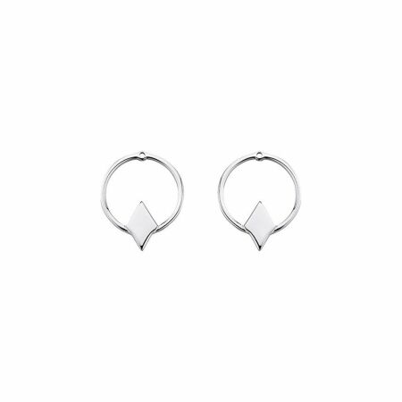 Boucles d'oreilles earjacket Les Georgettes Les Cumulables, finition argentée