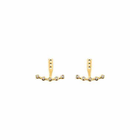 Boucles d'oreilles earjacket Les Georgettes Les Cumulables, finition dorée, oxydes de zirconium