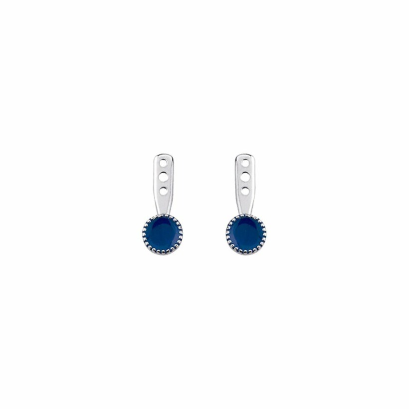 Boucles d'oreilles earjacket Les Georgettes Les Cumulables, finition argentée, laque