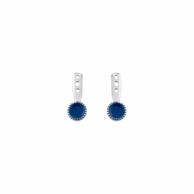 Boucles d'oreilles earjacket Les Georgettes Les Cumulables, finition argentée, laque