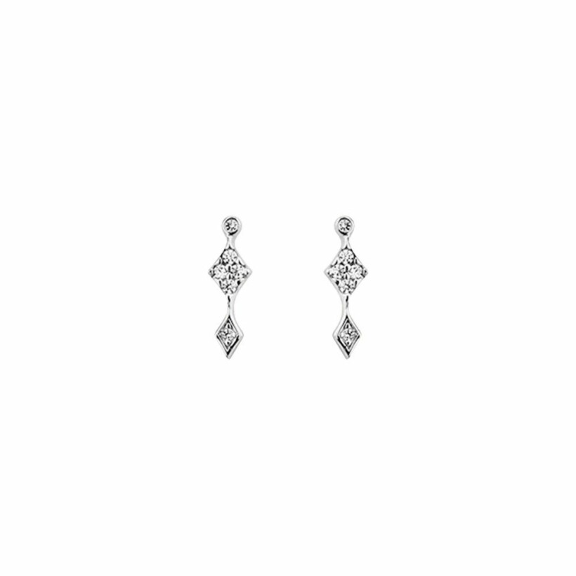 Boucles d'oreilles earline Les Georgettes Les Cumulables, finition argentée, oxydes de zirconium