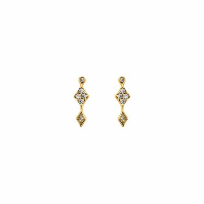 Boucles d'oreilles earline Les Georgettes Les Cumulables, finition dorée, oxydes de zirconium