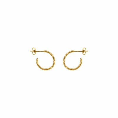Boucles d'oreilles créoles Les Georgettes Les Cumulables, finition dorée, 15mm