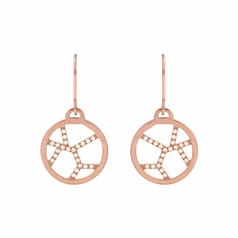 Boucles d'oreilles Les Georgettes Les Précieuses Girafe dorées rose, 16mm