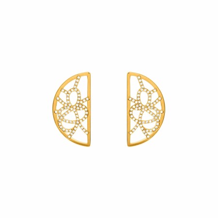 Boucles d'oreilles Les Georgettes Les Précieuses Pétales dorées, 30mm