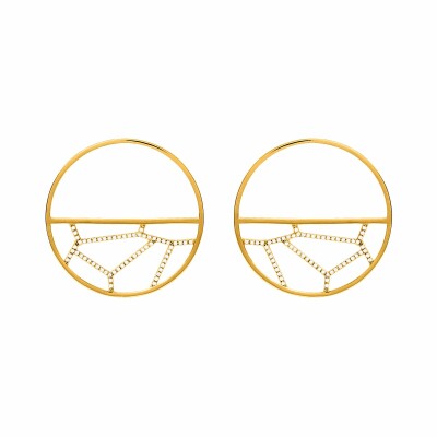 Boucles d'oreilles Les Georgettes Les Précieuses Girafe dorées, 40mm