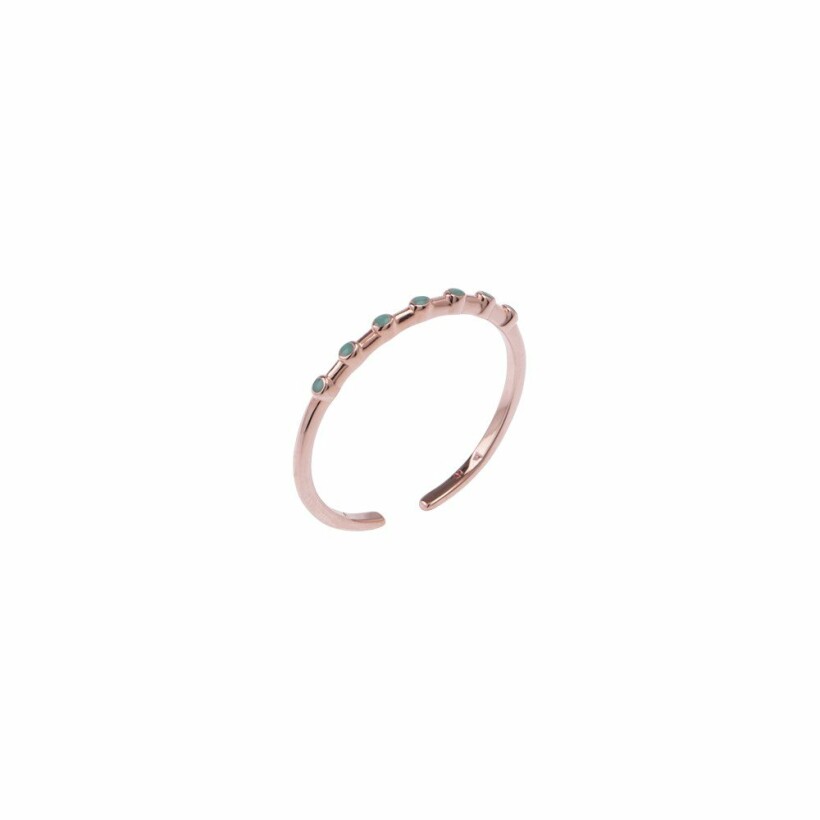 Bague small Les Georgettes Les Cumulables, finition dorée rose, laque, taille 50