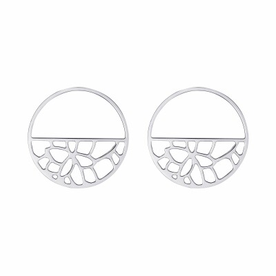 Boucles d'oreilles Les Georgettes Les Essentielles Nénuphar argentées, 43mm