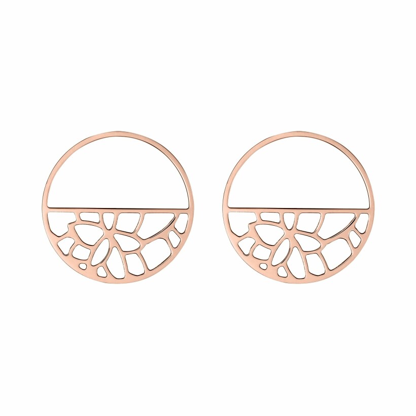 Boucles d'oreilles Les Georgettes Les Essentielles Nénuphar dorées rose, 43mm