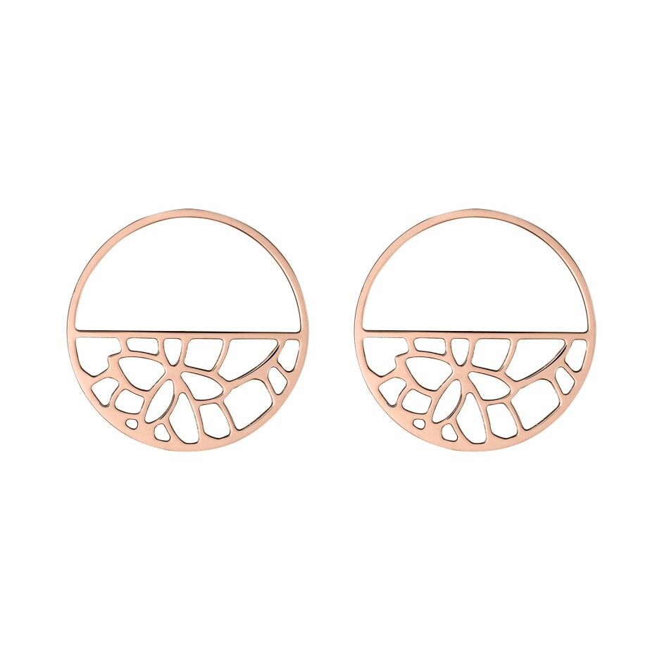 Boucles d'oreilles Les Georgettes Les Essentielles Nénuphar dorées rose, 43mm