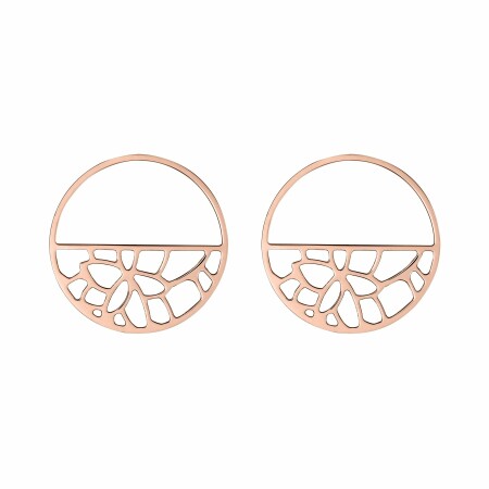 Boucles d'oreilles Les Georgettes Les Essentielles Nénuphar dorées rose, 43mm