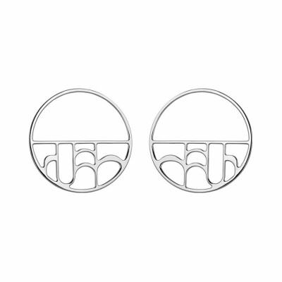 Boucles d'oreilles Les Georgettes Les Essentielles Volute argentées, 43mm