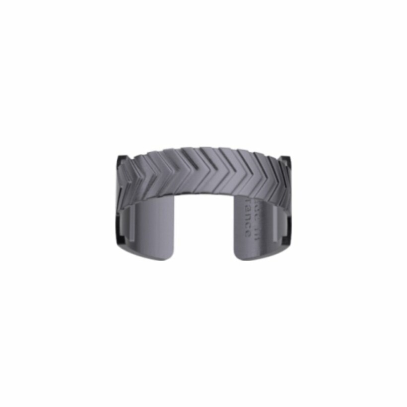 Bague Les Georgettes For Men Chevron en ruthénium satiné, taille S