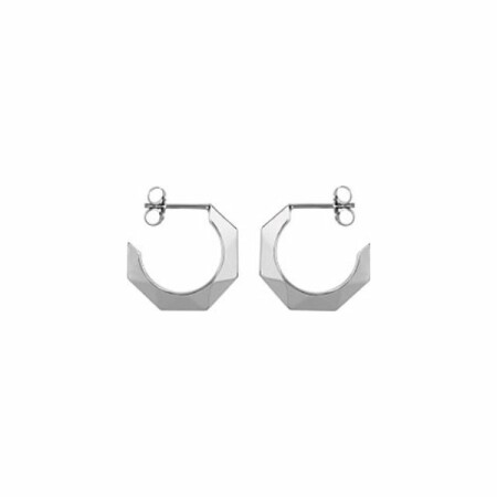 Boucles d'oreilles créoles Facettes en argent