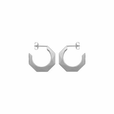 Boucles d'oreilles créoles Facettes en argent