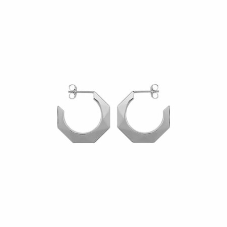 Boucles d'oreilles créoles Facettes en argent