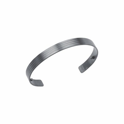 Bracelet manchette Les Georgettes Horizontale en ruthenium satiné, 14mm