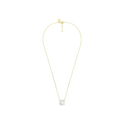 Collier Morganne Bello Victoria Lys en or jaune, nacre blanche et diamants