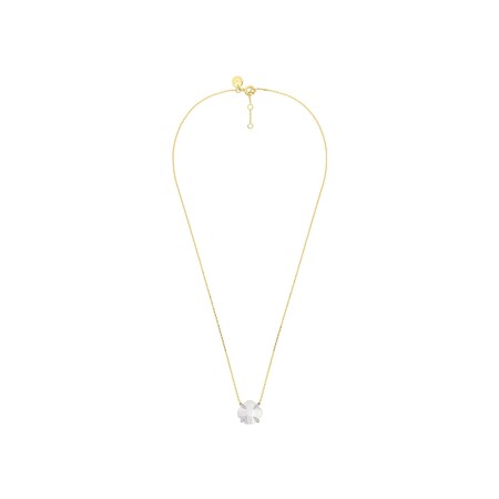 Collier Morganne Bello Victoria Lys en or jaune, nacre blanche et diamants