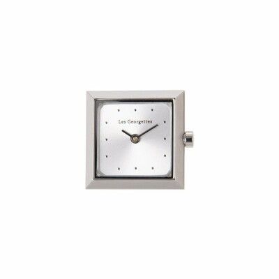 Montre Les Georgettes Couture Absolue carrée acier cadran argent