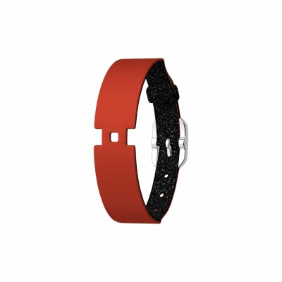 Bracelet de montre Les Georgettes Les Coutures en cuir paillettes noires/rouge