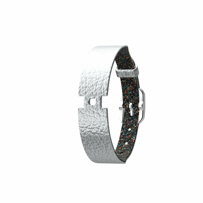 Bracelet de montre Les Georgettes Les Coutures en cuir aluminium/voie lactée