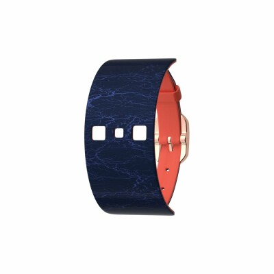 Bracelet de montre Les Georgettes Les Coutures en cuir corail/marine