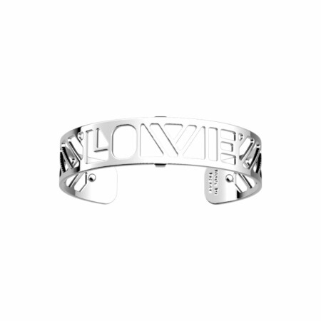 Bracelet manchette Les Georgettes Les Essentielles Love argenté, 14mm