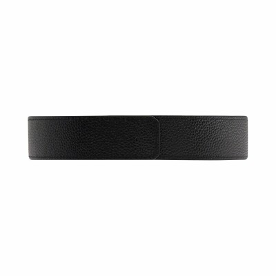 Cuir pour ceinture Les Georgettes Noir lisse/Noir foulonné, 33mm, taille M