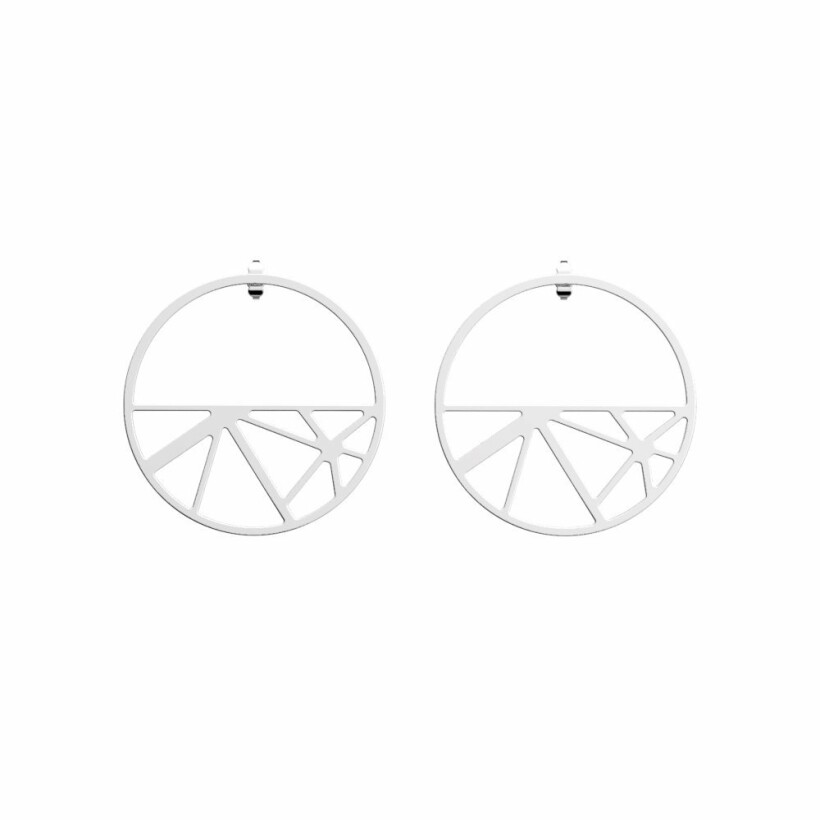 Boucles d'oreilles créoles Les Georgettes Les Essentielles Solaire argentées, 43mm