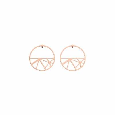Boucles d'oreilles créoles Les Georgettes Les Essentielles Solaire dorées rose, 43mm
