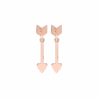 Boucles d'oreilles puces Les Georgettes Les Cumulables, finition dorée rose