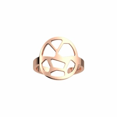 Bague Les Georgettes Les Essentielles Girafe dorée rose, largeur 16mm, taille 58