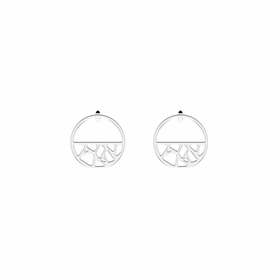 Boucles d'oreilles petites créoles Les Georgettes Les Essentielles Girafe argentées, 30mm