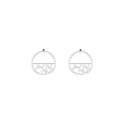 Boucles d'oreilles petites créoles Les Georgettes Les Essentielles Girafe argentées, 30mm