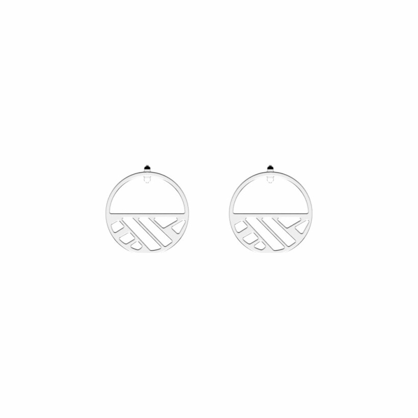 Boucles d'oreilles petites créoles Les Georgettes Les Essentielles Ruban argentées, 30mm