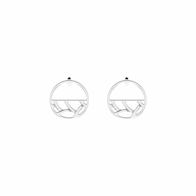 Boucles d'oreilles petites créoles Les Georgettes Les Essentielles Tresse argentées, 30mm