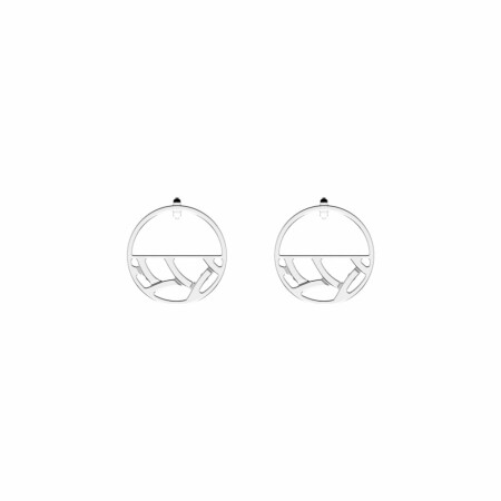 Boucles d'oreilles petites créoles Les Georgettes Les Essentielles Tresse argentées, 30mm