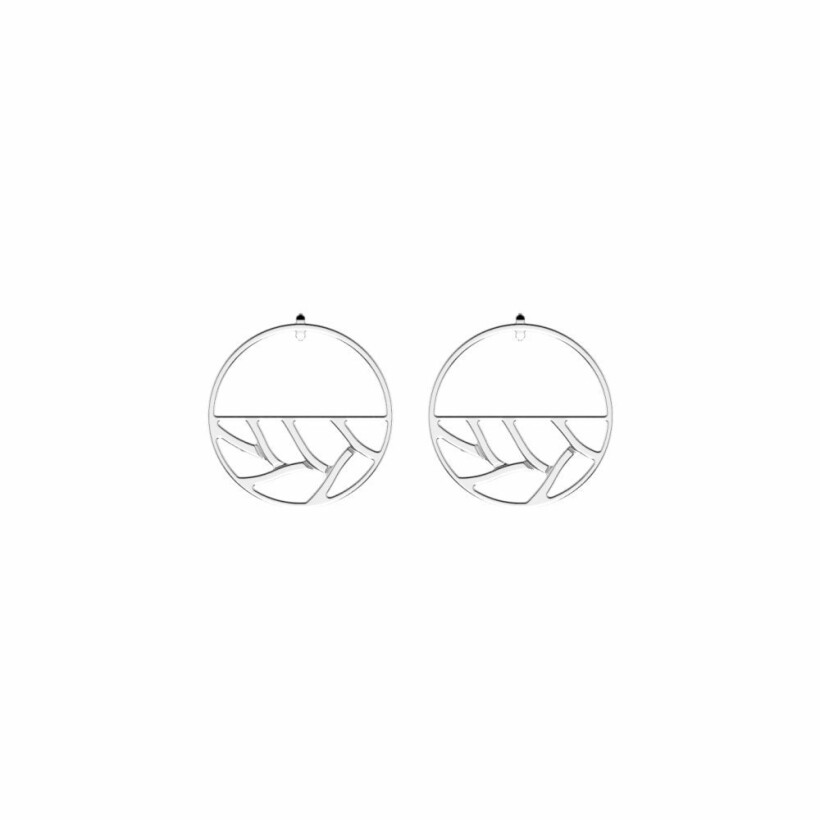 Boucles d'oreilles créoles Les Georgettes Les Essentielles Tresse argentées, 43mm