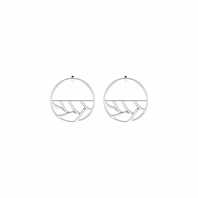 Boucles d'oreilles créoles Les Georgettes Les Essentielles Tresse argentées, 43mm