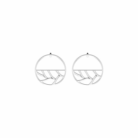 Boucles d'oreilles créoles Les Georgettes Les Essentielles Tresse argentées, 43mm