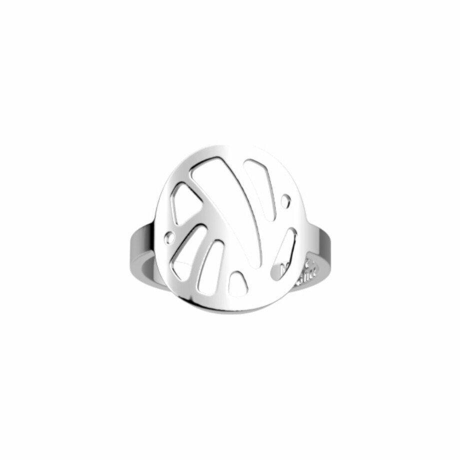 Bague Les Georgettes Les Essentielles Perroquet argentée, largeur 16mm, taille 52