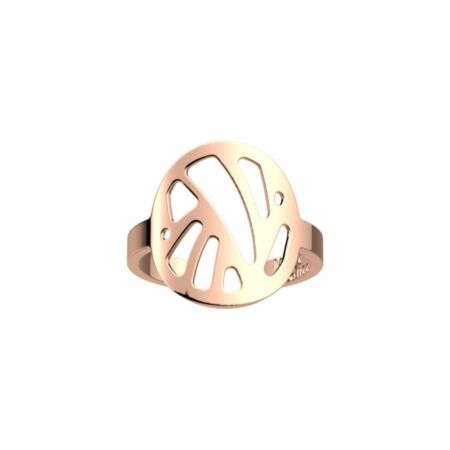 Bague Les Georgettes Les Essentielles Perroquet dorée rose, largeur 16mm, taille 52