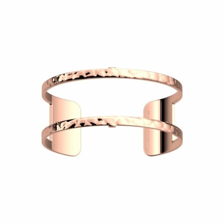 Bracelet manchette Les Georgettes Les Essentielles Pure Martelée, finition dorée rose, 25mm