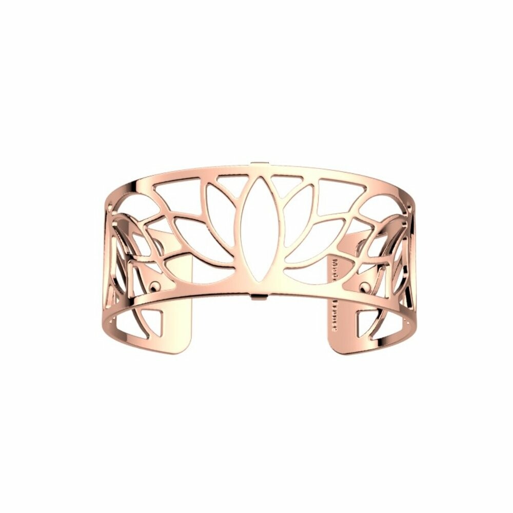 Bracelet manchette Les Georgettes Les Essentielles Lotus doré rose, 25mm