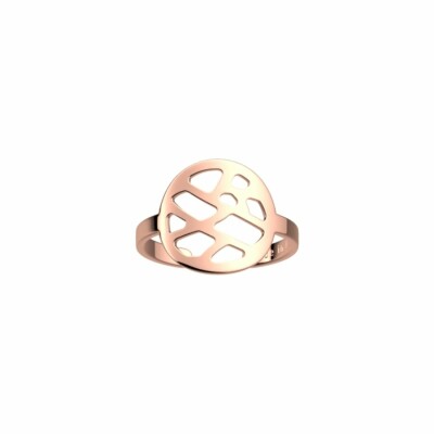 Bague Les Georgettes Les Essentielles Fougères, finition dorée rose, taille M